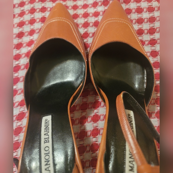 Manolo Blahnik Brown Leather Strappy Heels Size 37.5 - Picture 8 of 15